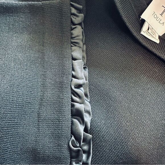 Toula Black Wool Blend Knit Straight Ruffled Skirt Sz6 - Picture 6 of 10